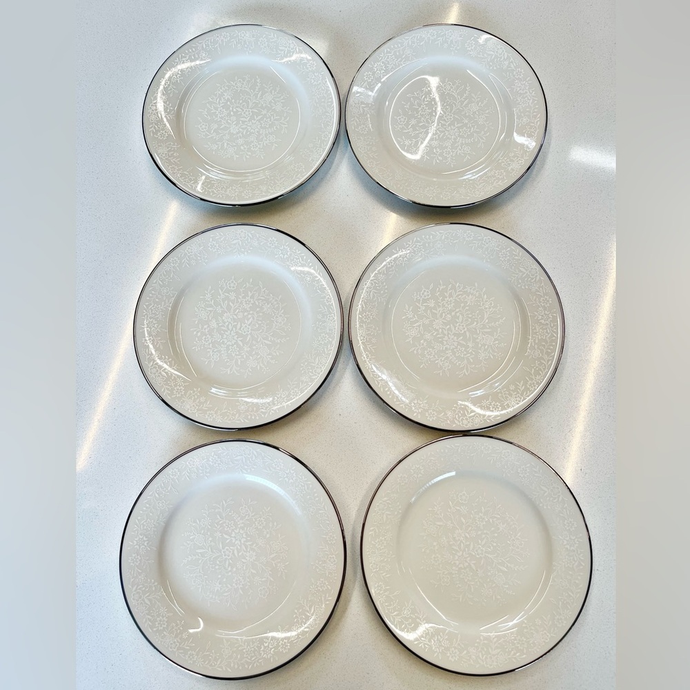 Set of 6 Noritake Ivory China 7192 Affection bread/butter dessert plates 6.25”